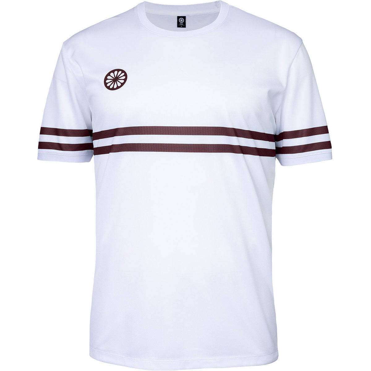 The Indian Maharadja Men Pique Striped White/Dark Berry voorkant