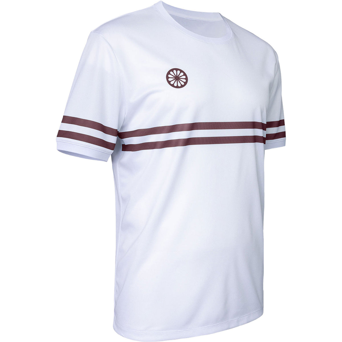 The Indian Maharadja Men Pique Striped White/Dark Berry schuin voor