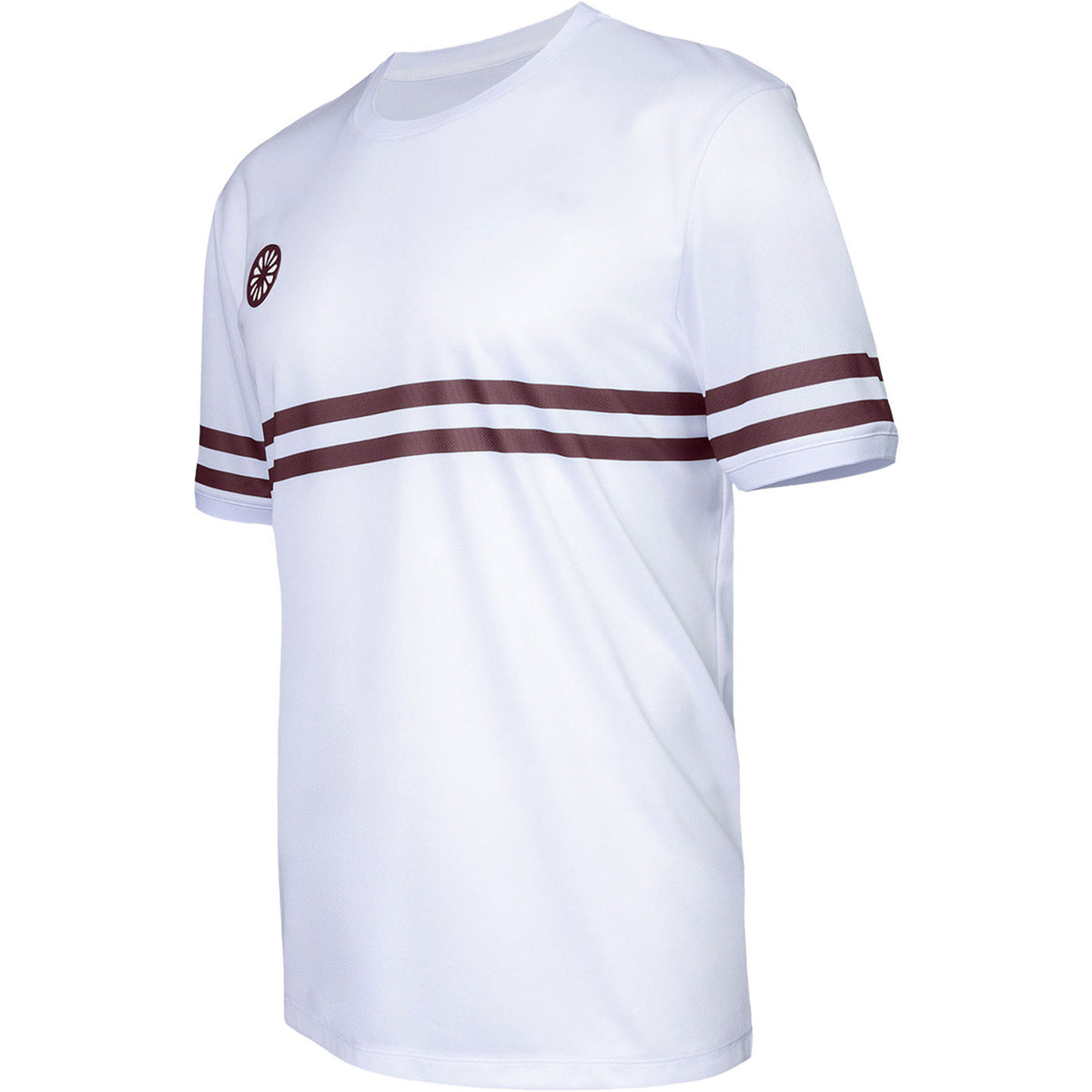 The Indian Maharadja Men Pique Striped White/Dark Berry zijkant