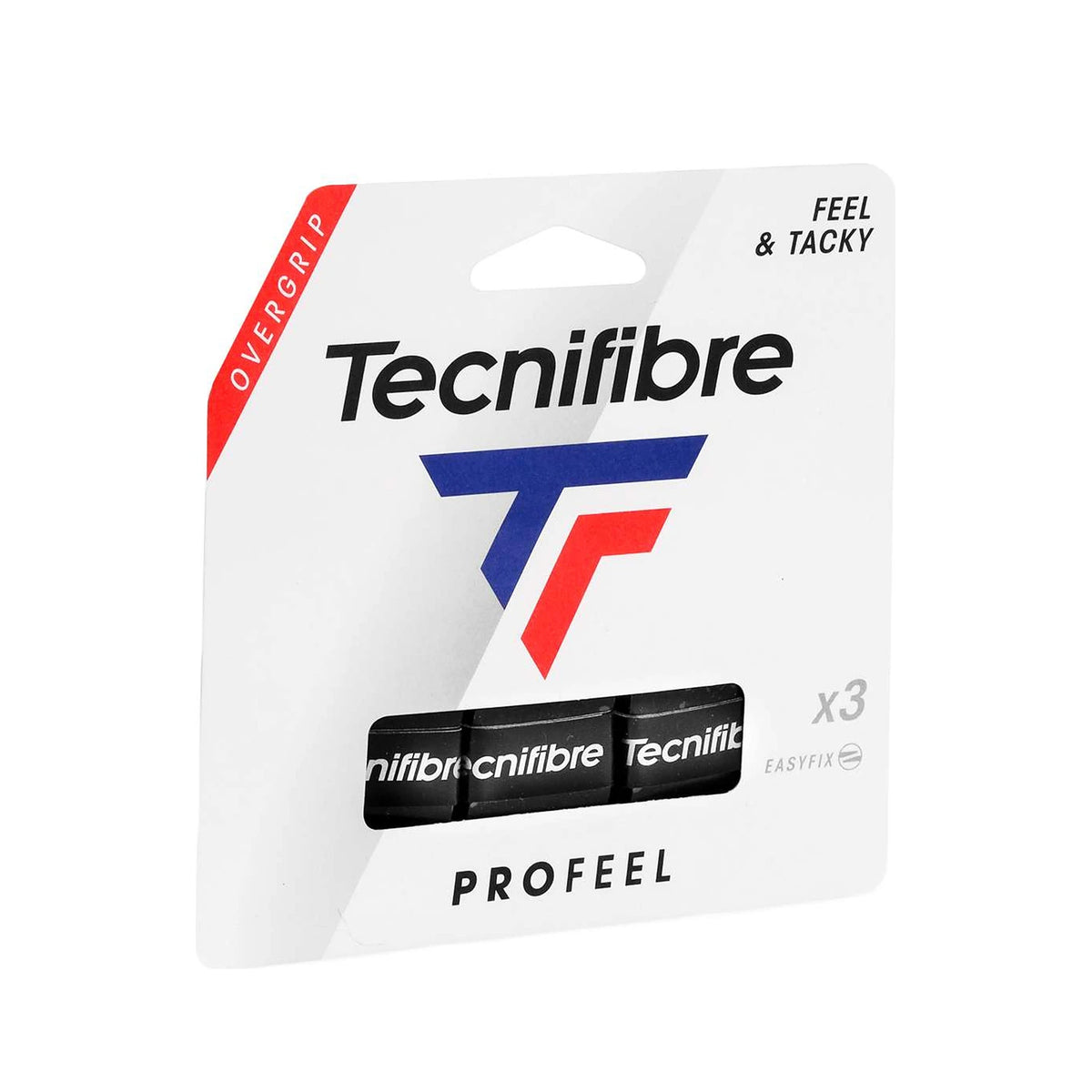 Tecnifibre Pro Feel Overgrip Black (3-Pack) - verpakking vooraanzicht