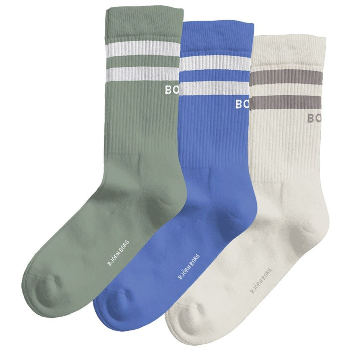 Björn Borg Core Crew Sock Verde/Blu/Grigio (Confezione da 3)