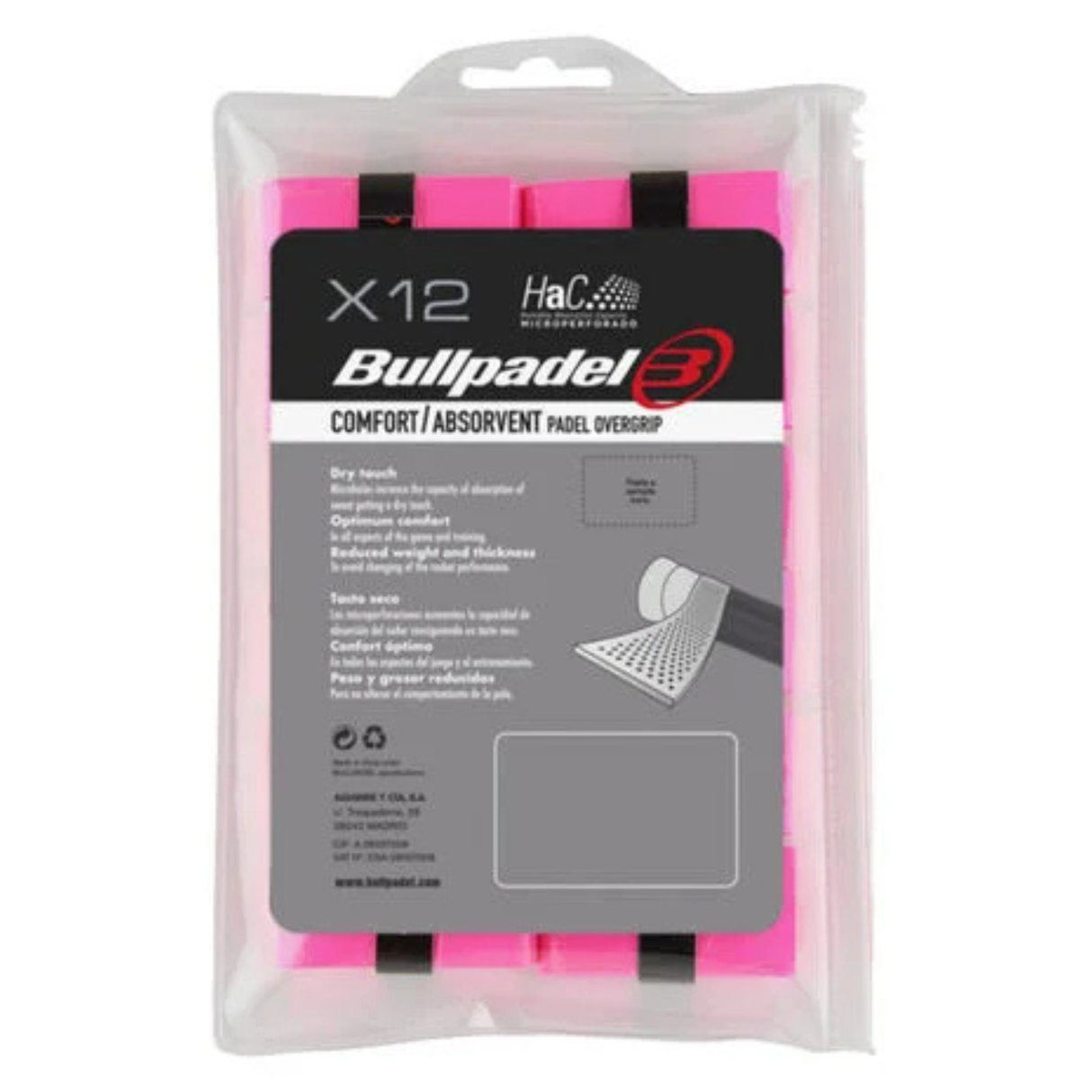 Bullpadel Overgrips Comfort Pink (Pack X12)