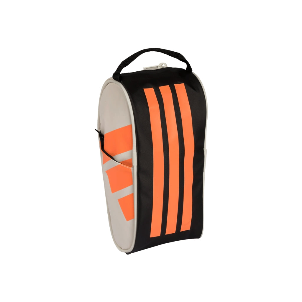 Rechtopstaande adidas accessoiretas met zwart paneel en oranje strepen
