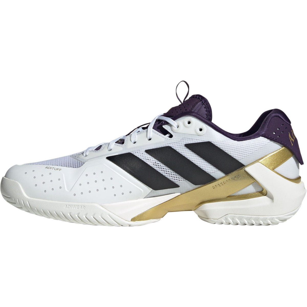 Insidan av Adidas Adizero Ubersonic 5 M NM med Adituff-, Speedframe- och Adiwear-tryck