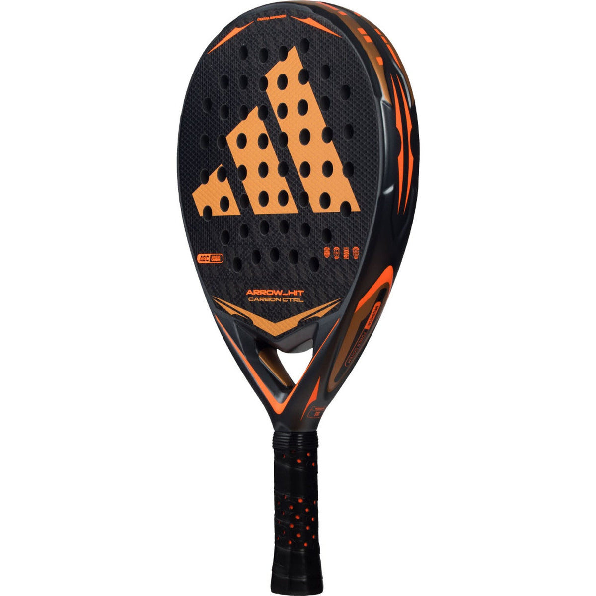 Adidas Arrow Hit Carbon CTRL 2026 schuin achteraanzicht met zwarte grip