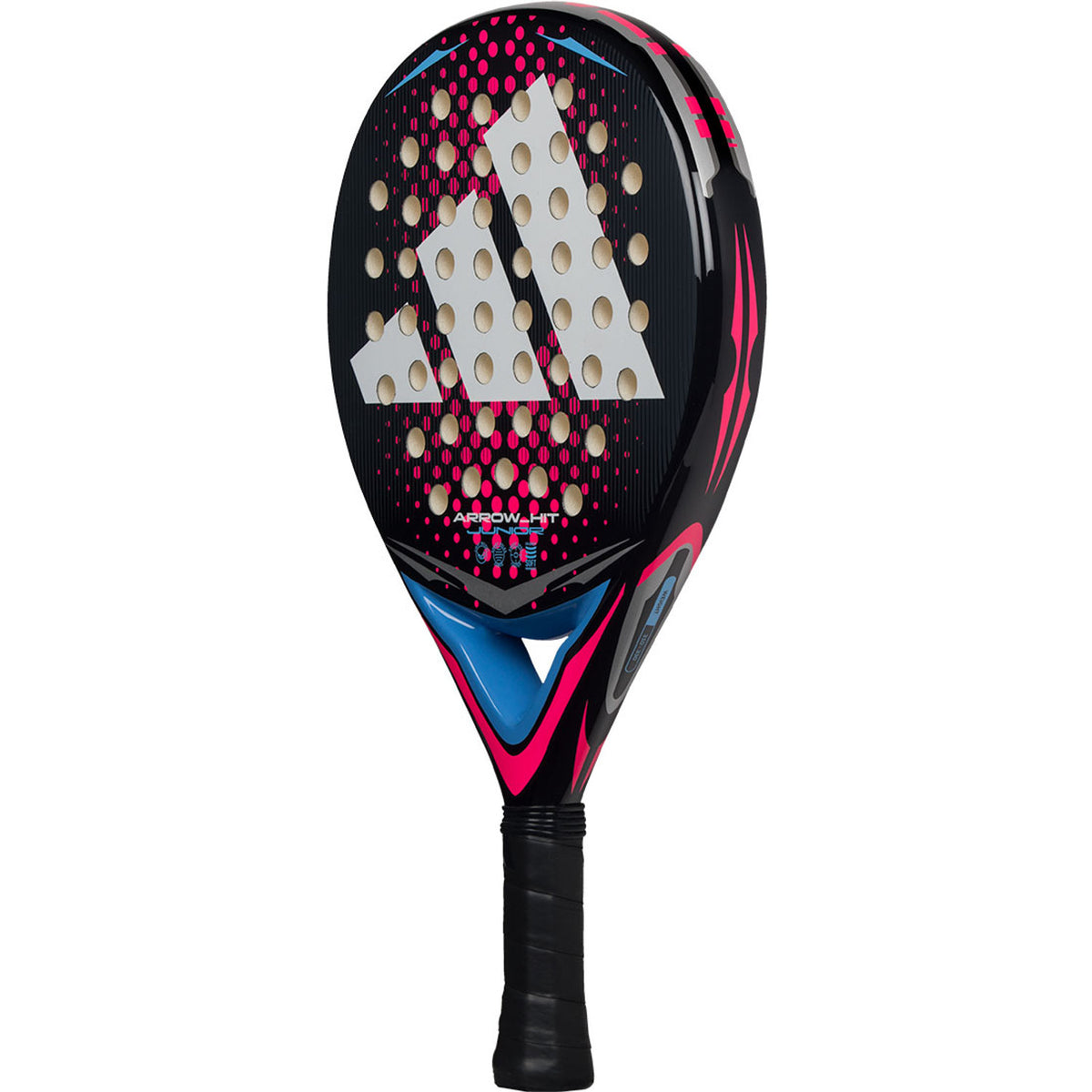 Adidas Arrow Hit Jr 2026 junior padelracket schuin achteraanzicht in roze