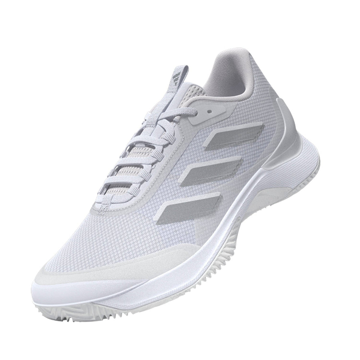 Adidas Avacourt 2 CL W in Cloud White, Dreiviertel-Seitenansicht mit weißer Bounce Pro-Mittelsohle