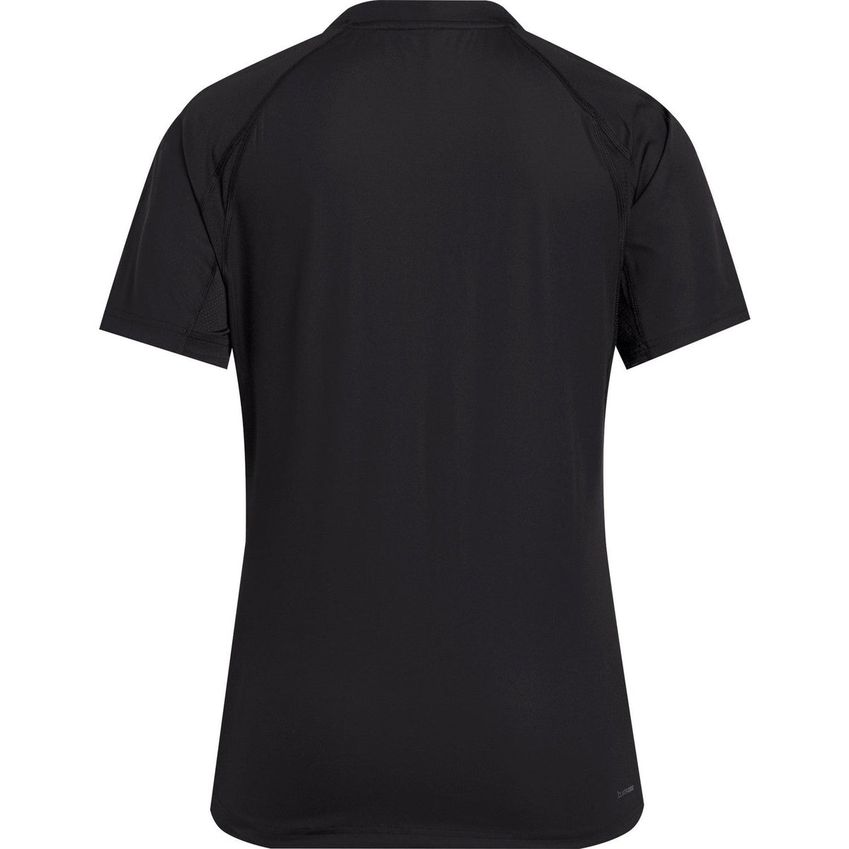 Achteraanzicht van het zwarte Adidas Club 3-Stripes T-shirt met raglanmouwen