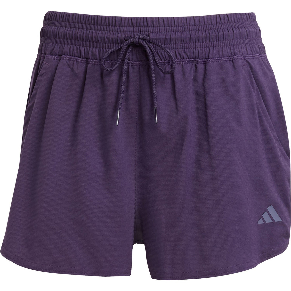 Paarse Adidas Club short met koordsluiting, plat vooraanzicht
