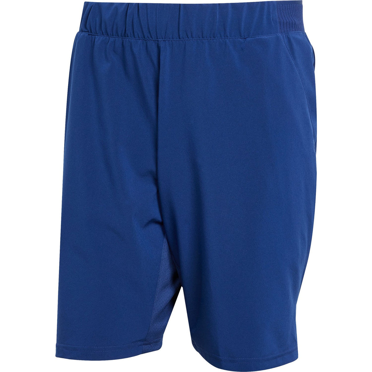 Productfoto van de donkerblauwe Adidas Club Stretch 9 Inch short met elastische taille