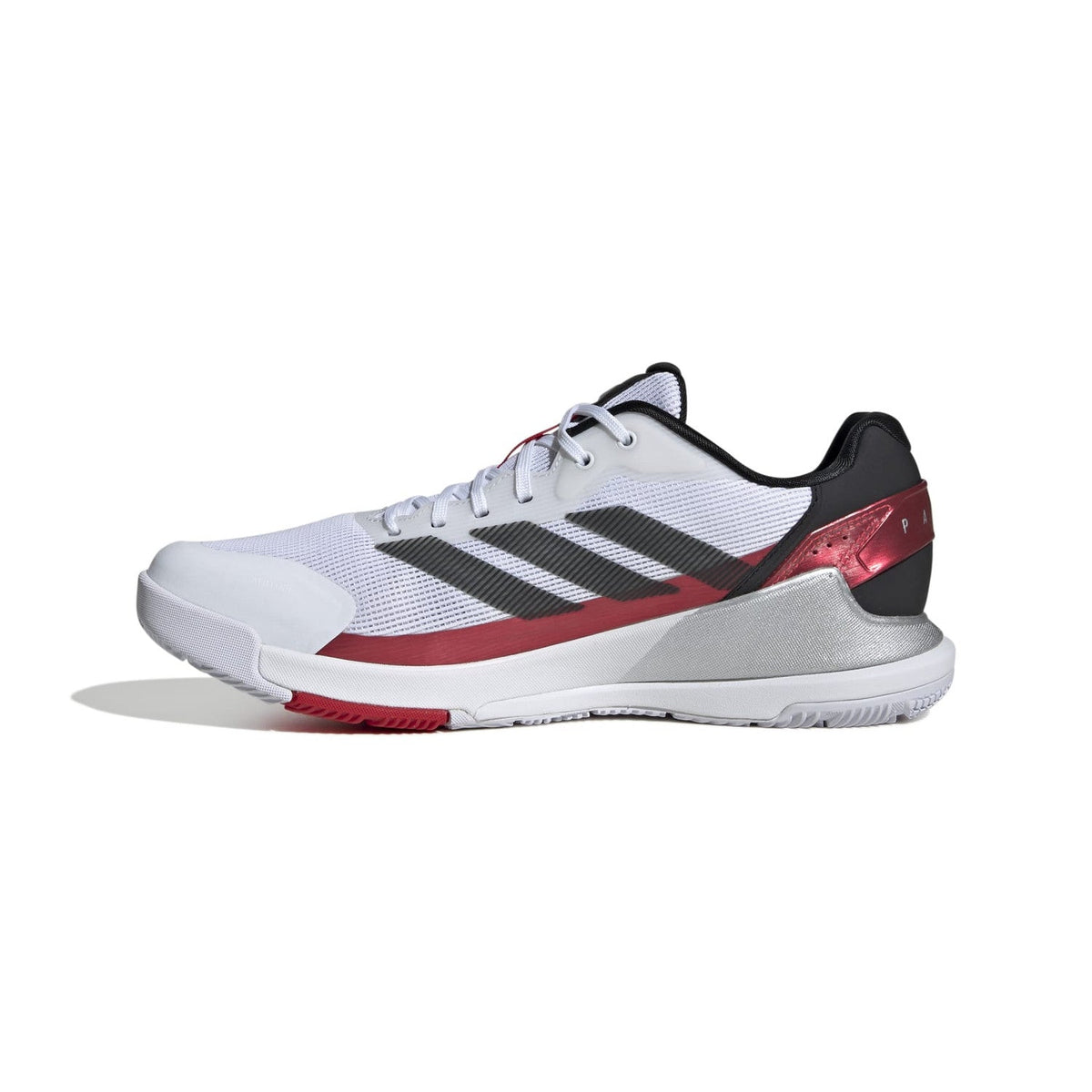Binnenzijde van de Adidas Crazyquick LS in wit met rode en zwarte details