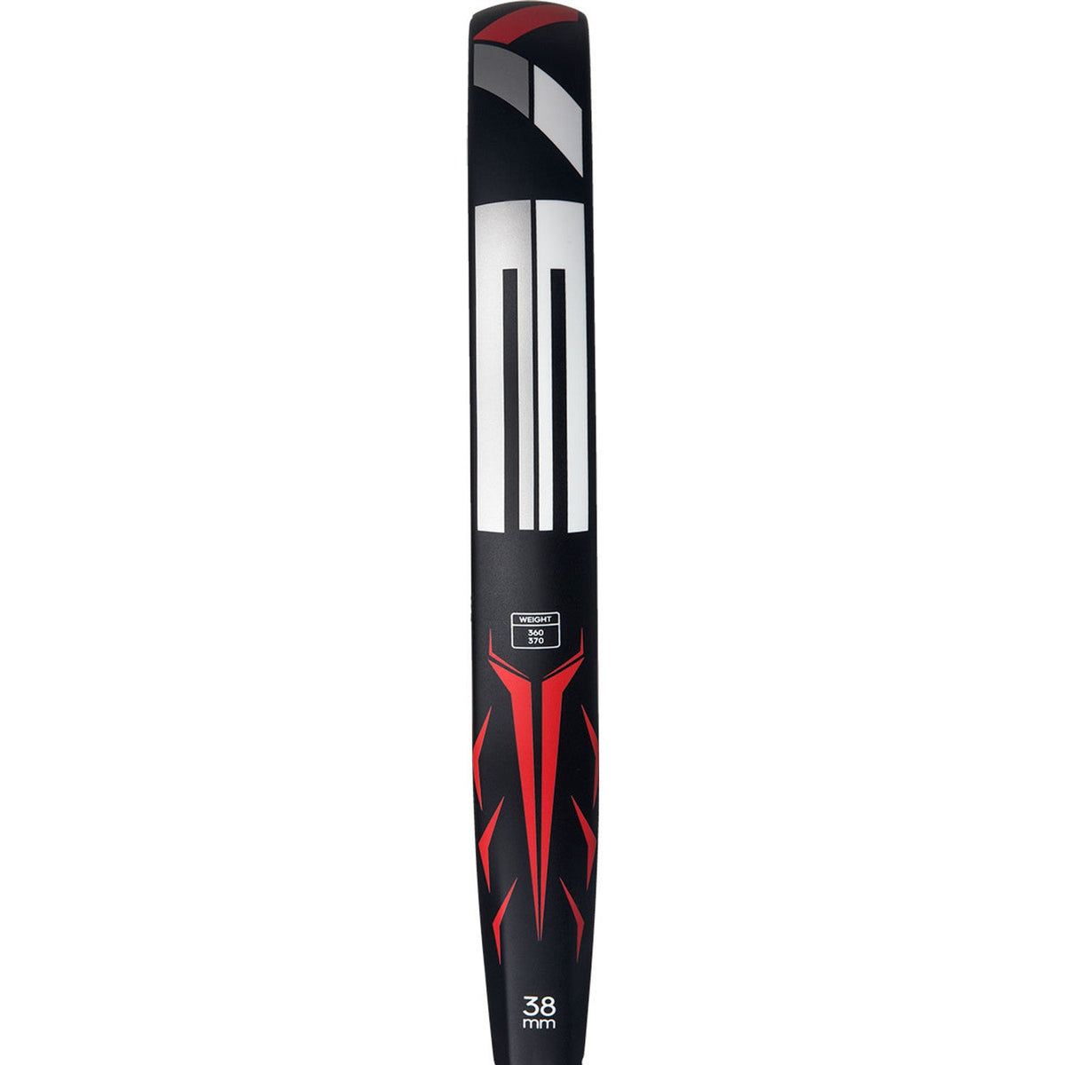 Zijaanzicht van het Adidas Drive 3.5 2026 padelracket in zwart met rode details
