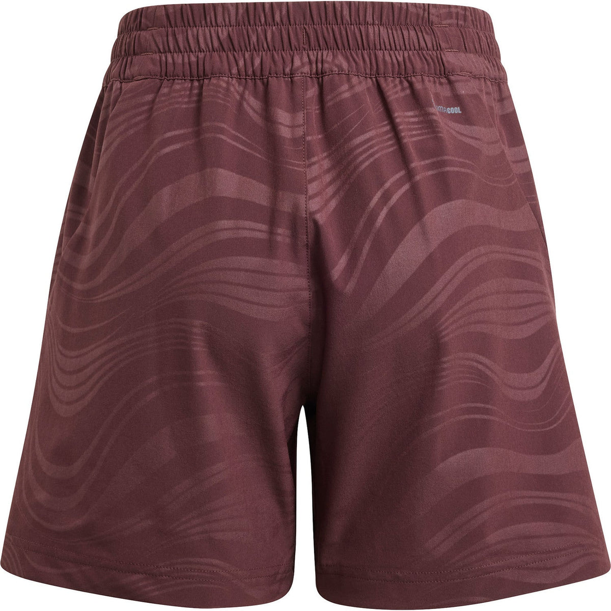 Achteraanzicht van de bordeauxrode Adidas Ergo Pro short met effen elastische taille
