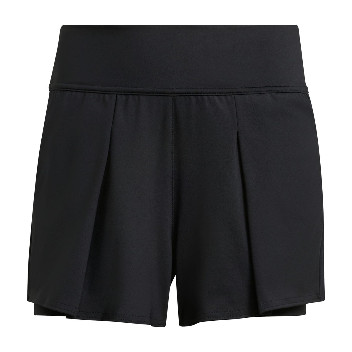 Adidas Match Shorts dames in Black - vooraanzicht van het short met hoge elastische tailleband
