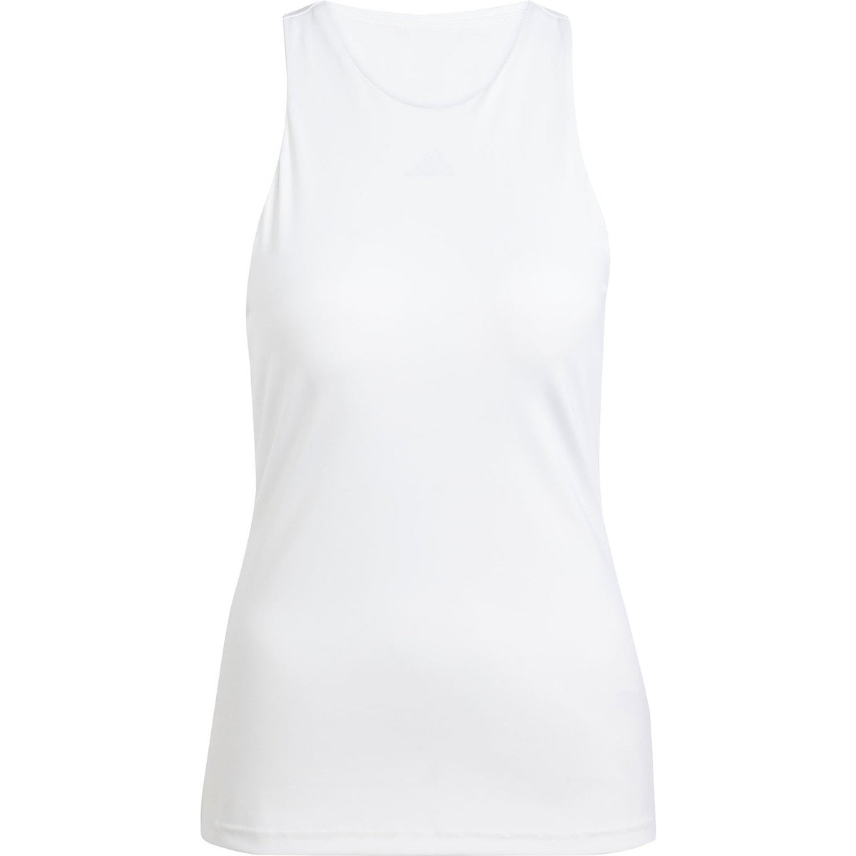 Witte Adidas Match tanktop plat gefotografeerd zonder model
