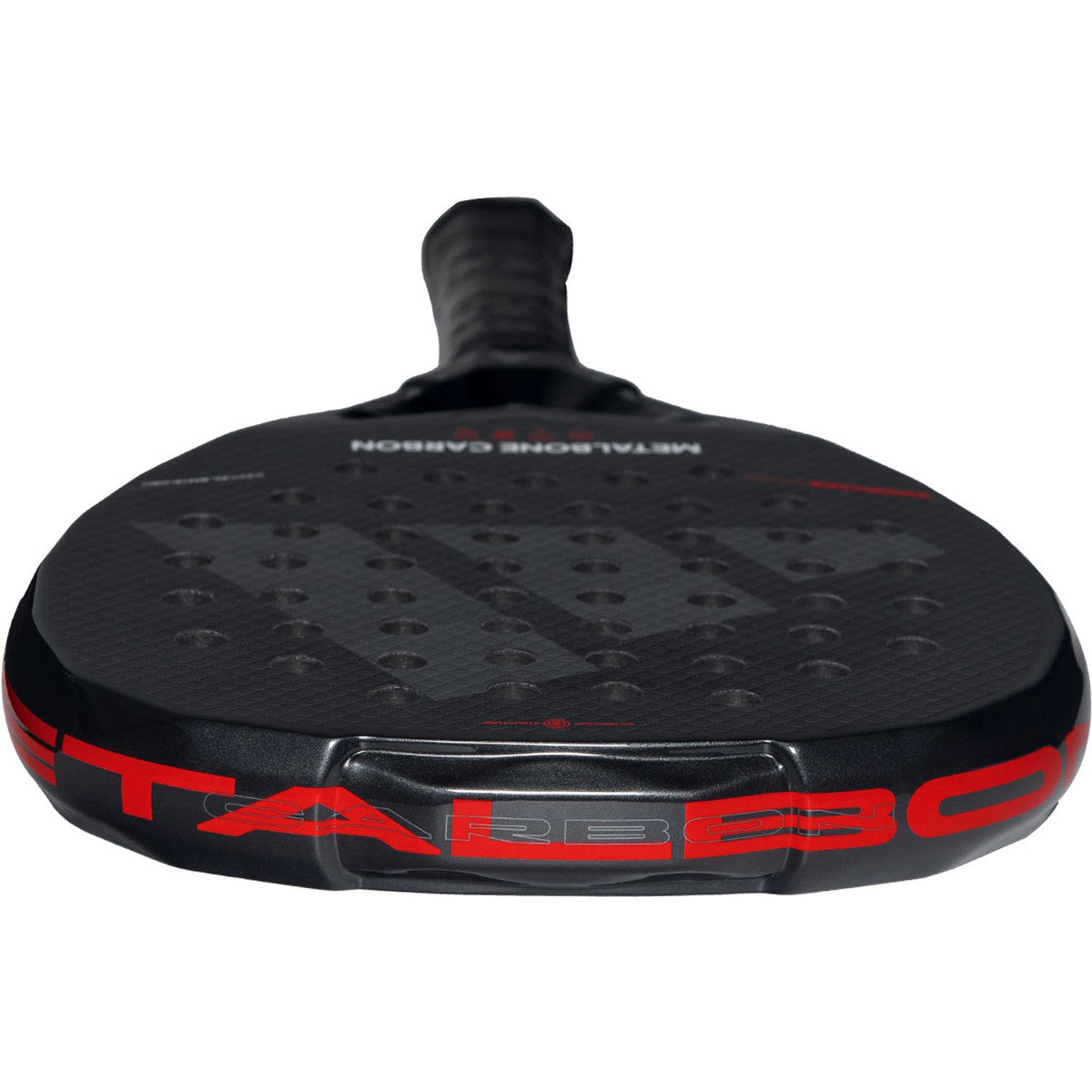 Bovenaanzicht van de Adidas Metalbone Carbon 3.5 met rode opdruk Metalbone op de framerand
