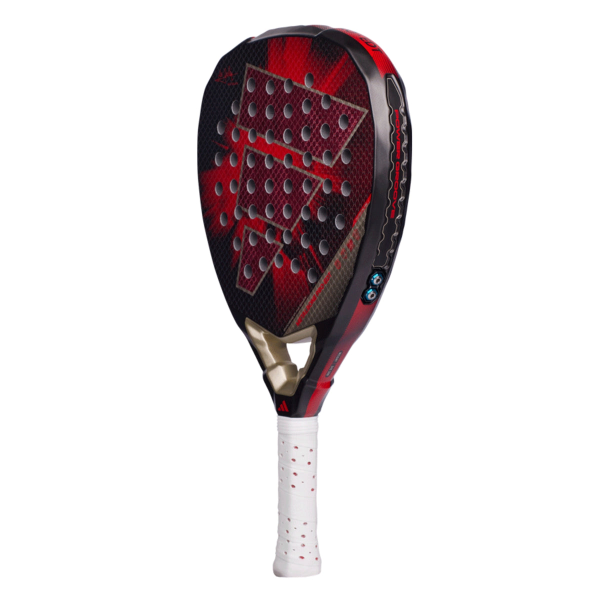 Adidas Metalbone Pro EDT 2026 padelracket schuin vooraanzicht, diamantvorm in zwart en rood