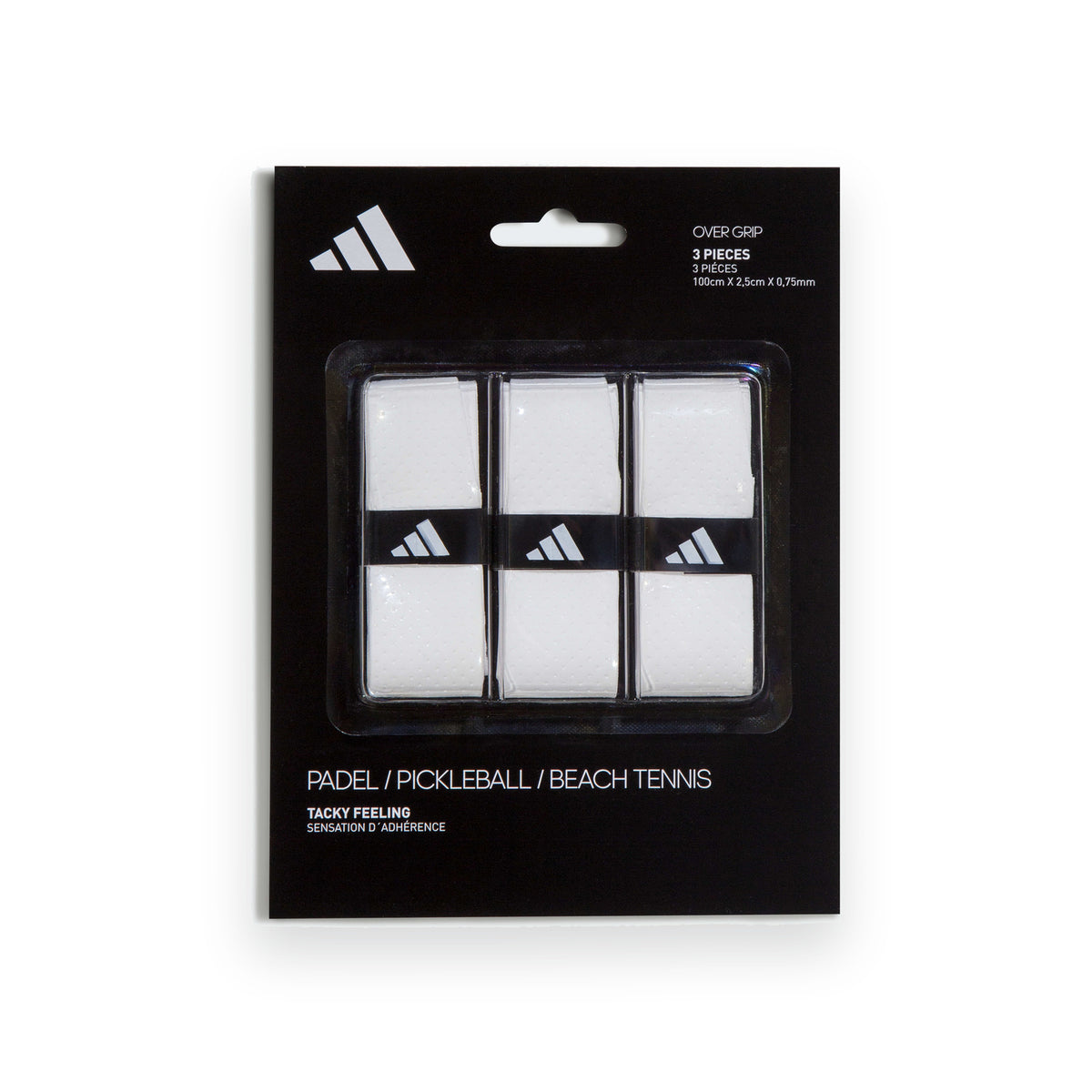 Adidas Overgrip White 3 Pack, verpakking met drie overgrips