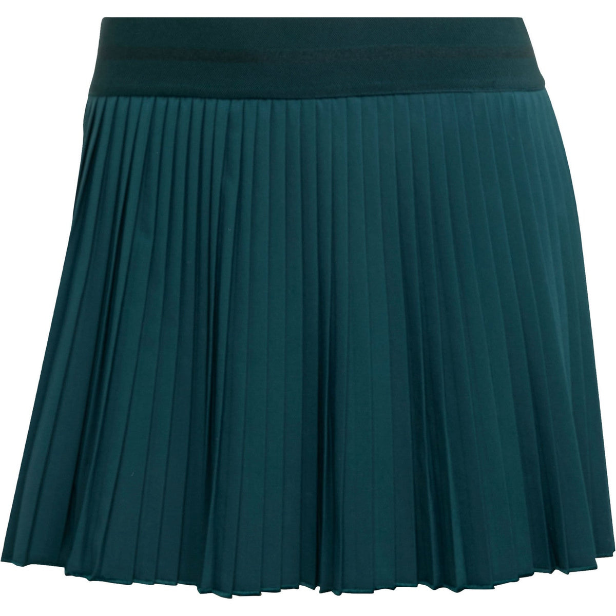 Productfoto van de petrolgroene Adidas Pleated Skirt Pro met brede tailleband