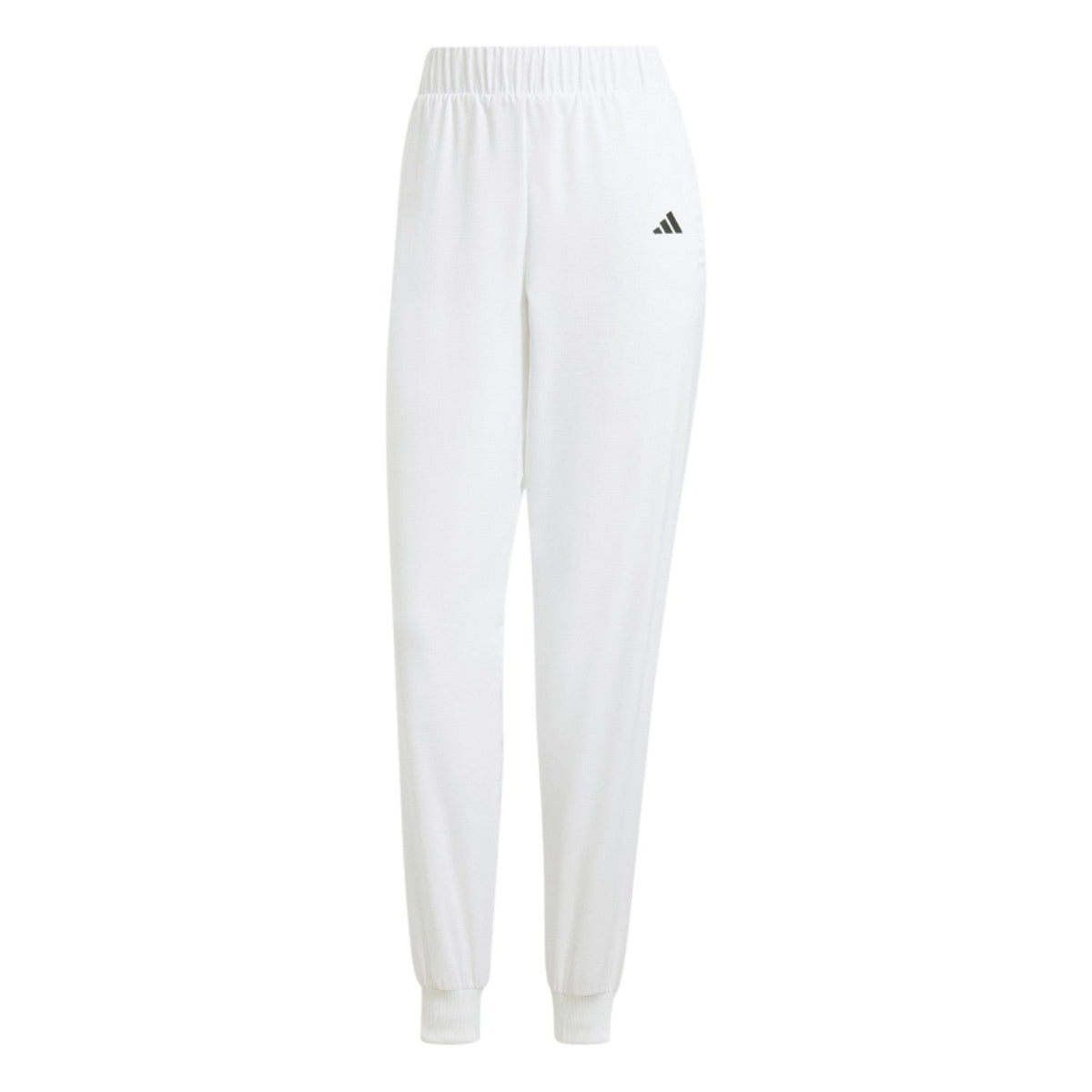 Productfoto van de losse witte Adidas Walk On dames trainingsbroek met elastische taille