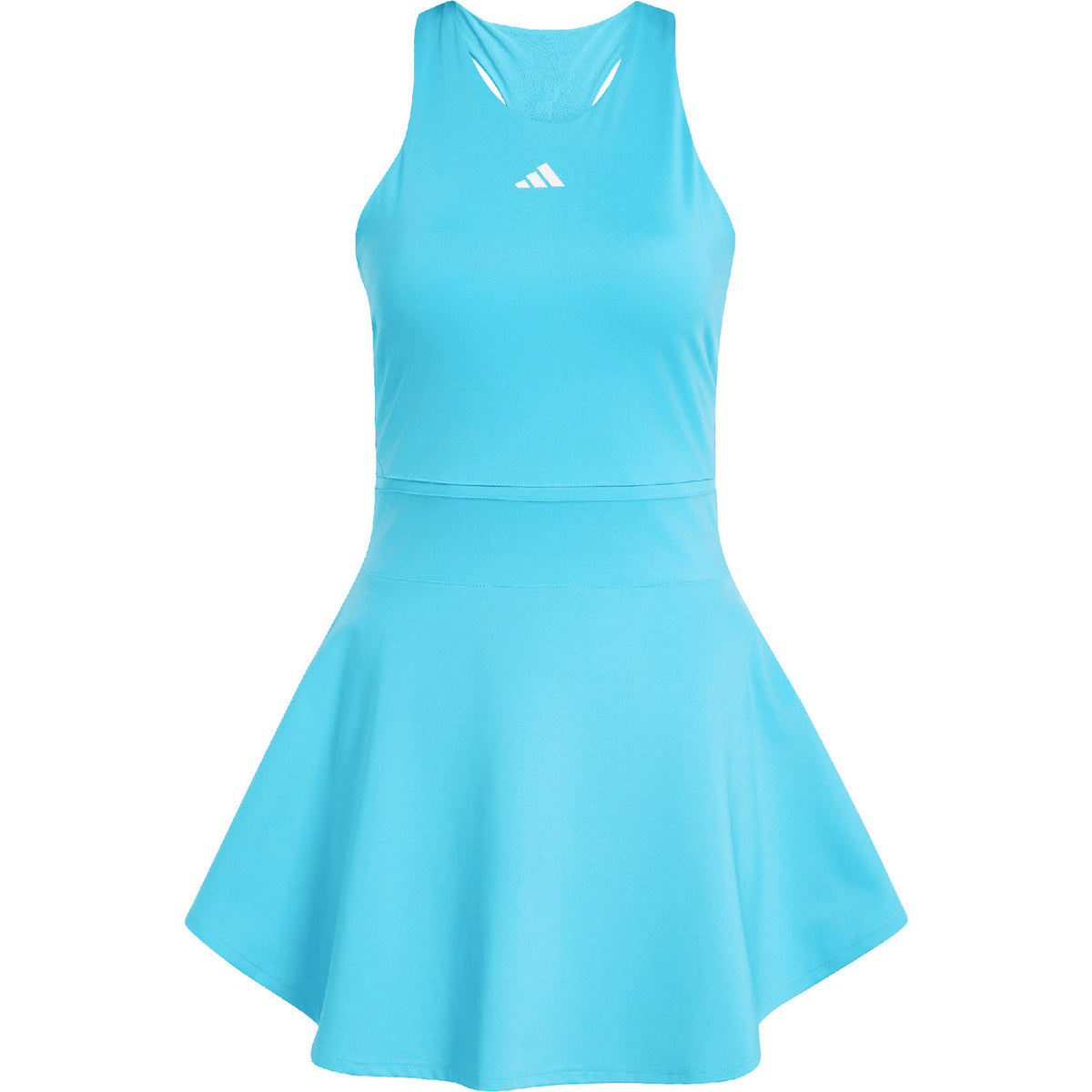 Turquoise Adidas Y-Dress jurk voor dames, plat vooraanzicht met racerback
