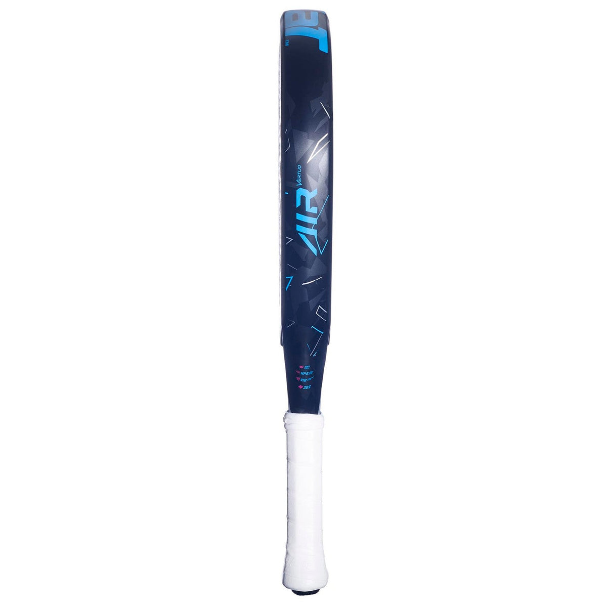 Zijaanzicht van het Babolat Air Vertuo 25 over de volle lengte met AIR-opdruk op het frame