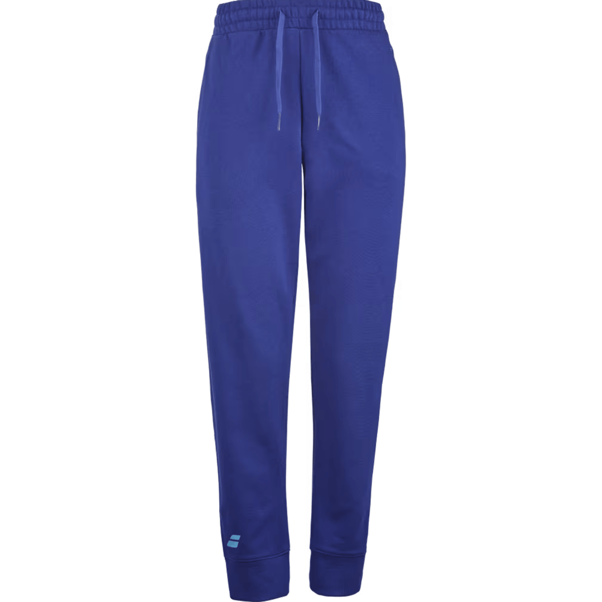 Blauwe Babolat Exercise Jogger Pant voor dames met wit logo op de pijp en enkelboorden