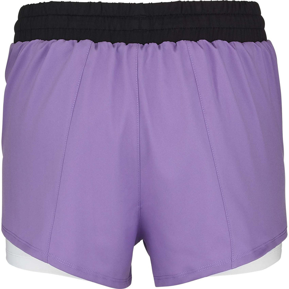Achterzijde van de paarse Babolat Padel Short W met zwarte elastische tailleband