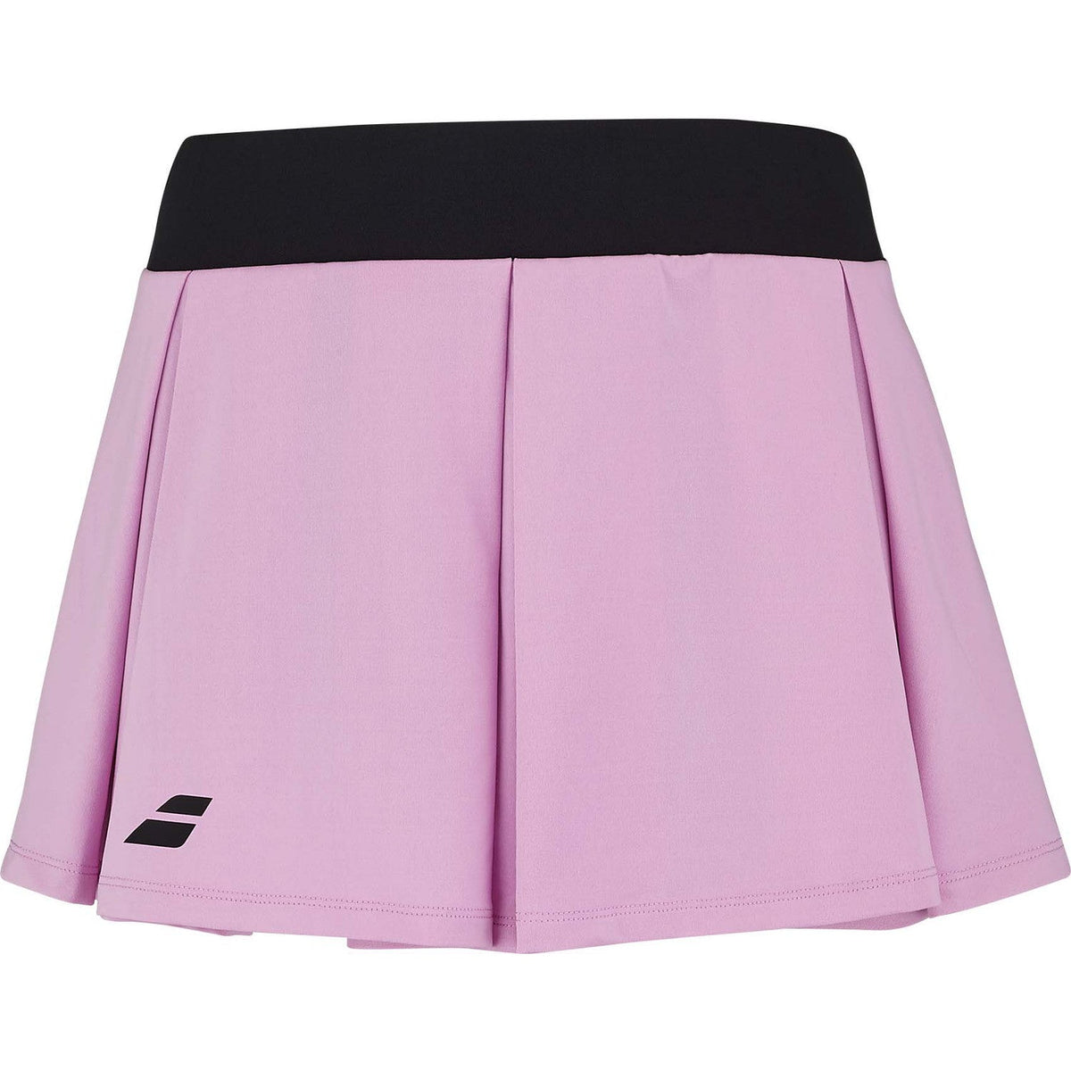Babolat padelrok voor dames in lila met zwarte brede tailleband, vooraanzicht