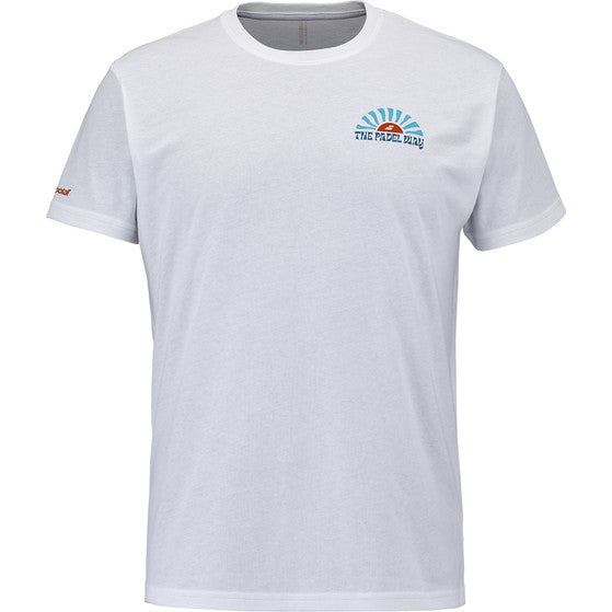 Babolat Perf Cotton T-shirt voor heren in wit, vooraanzicht met kleine borstprint