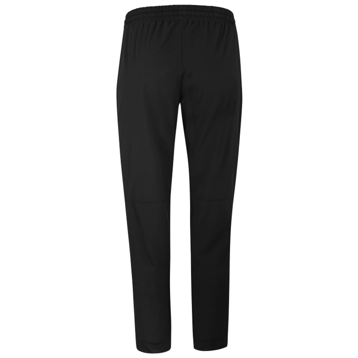 Achterzijde van de zwarte Babolat Play Pant met effen pijpen en elastische taille