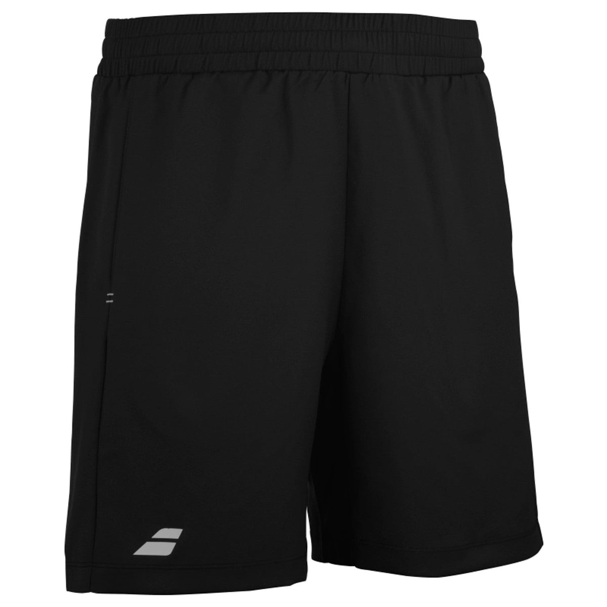 Zijaanzicht van de zwarte Babolat Play short met rits op de zijzak
