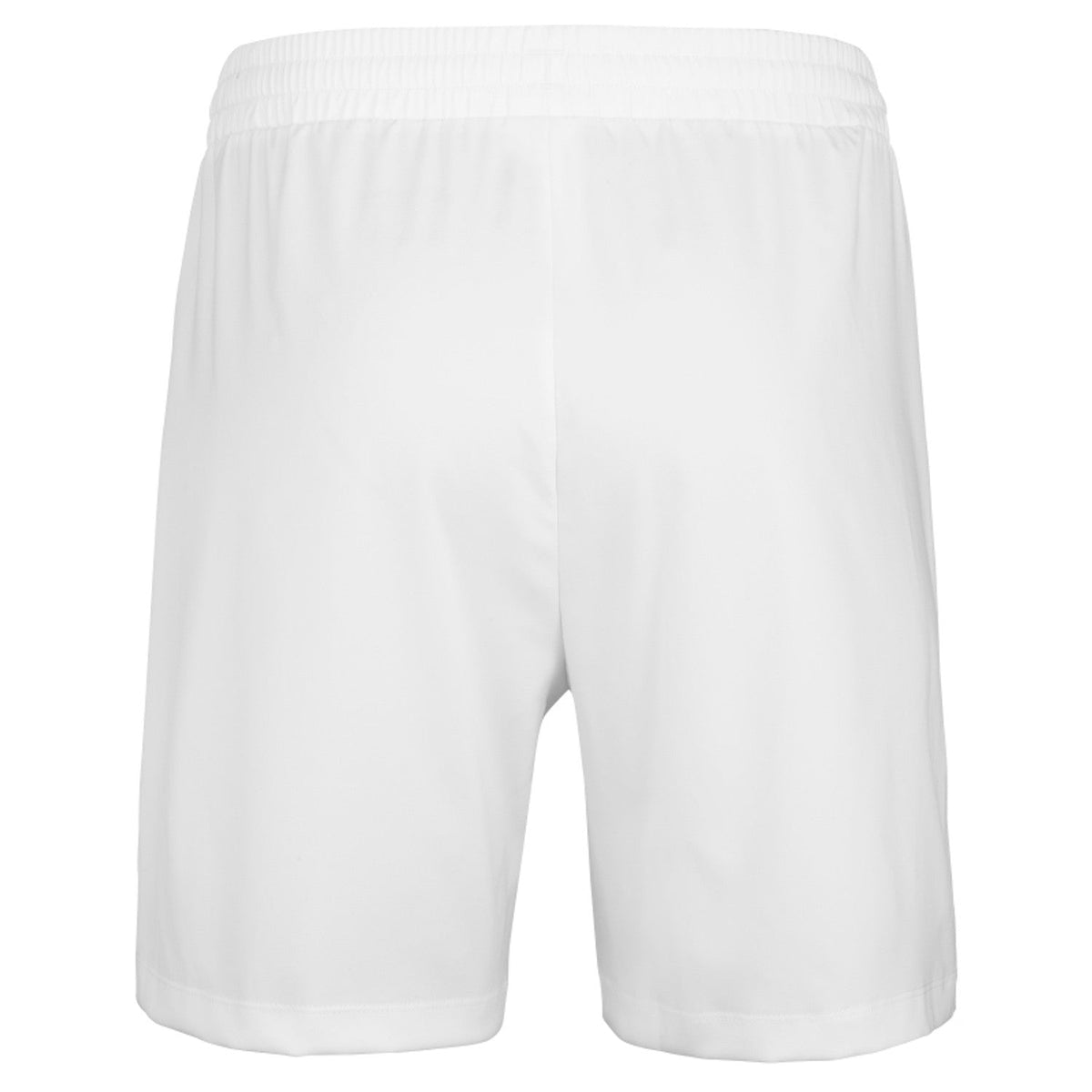 Achterkant van de witte Babolat Play short, plat gefotografeerd zonder model