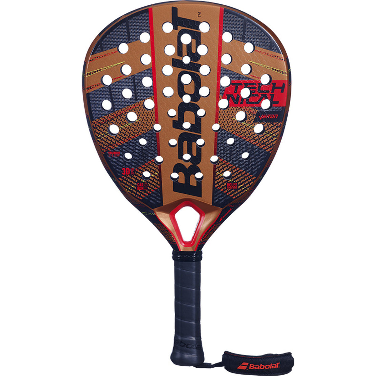 Babolat Technical Veron 2024 Padelracket i kopparbrunt med mörkblått, framifrån