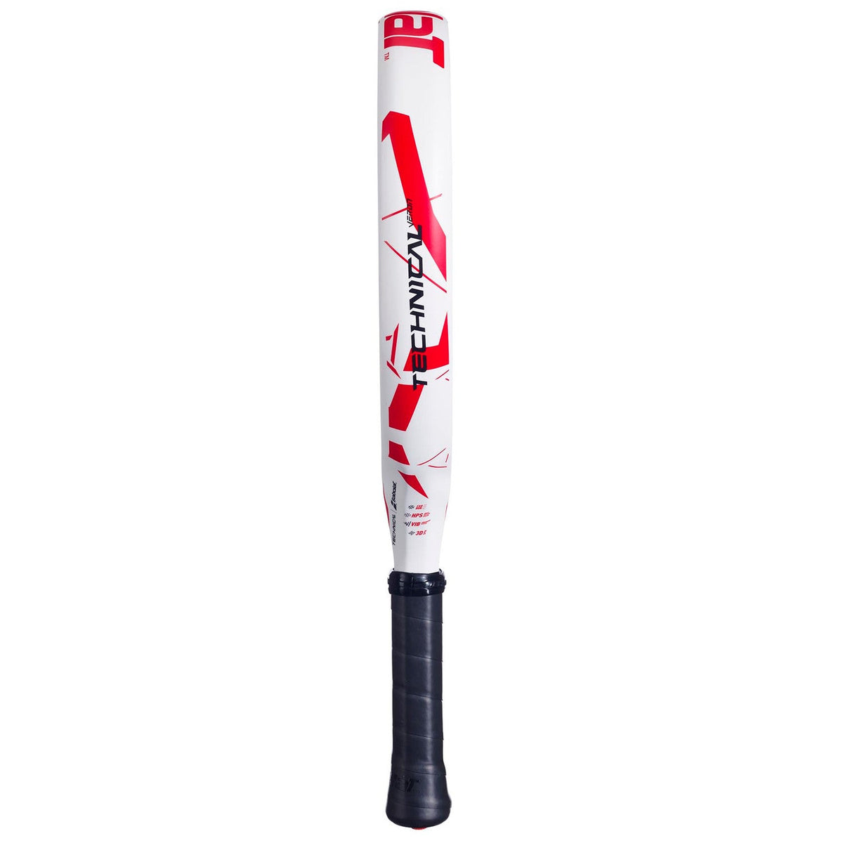 Zijaanzicht van het Babolat Technical Veron Juan Lebron 2025 over de volle lengte in wit
