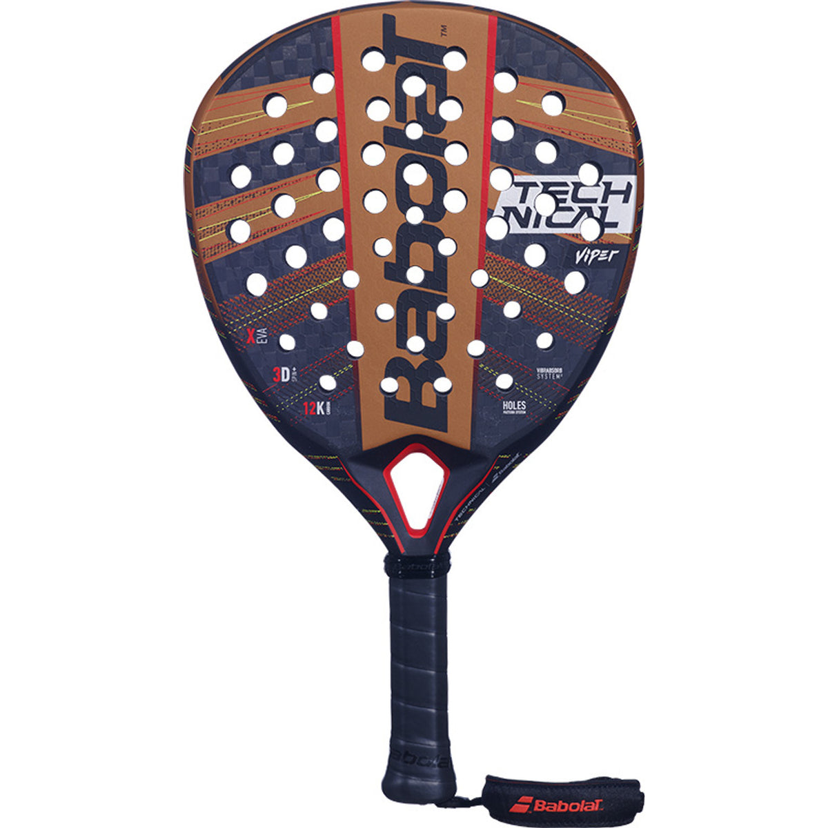 Babolat Technical Viper 2024 padelracket in koperbruin met donkerblauw, vooraanzicht