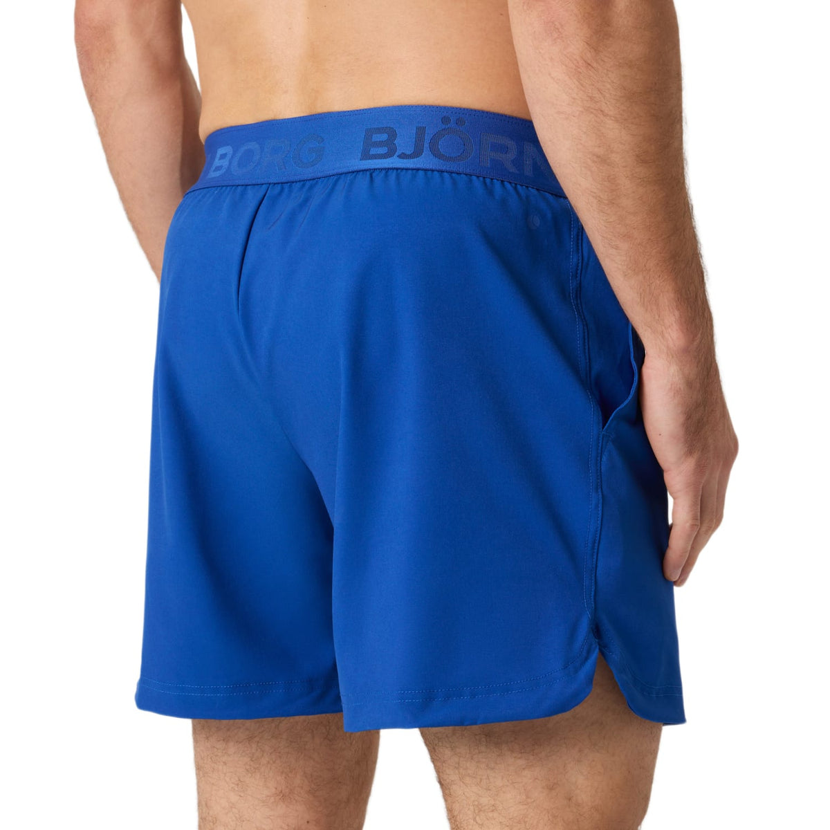 Achterzijde van de blauwe Bjorn Borg 6 inch short voor heren