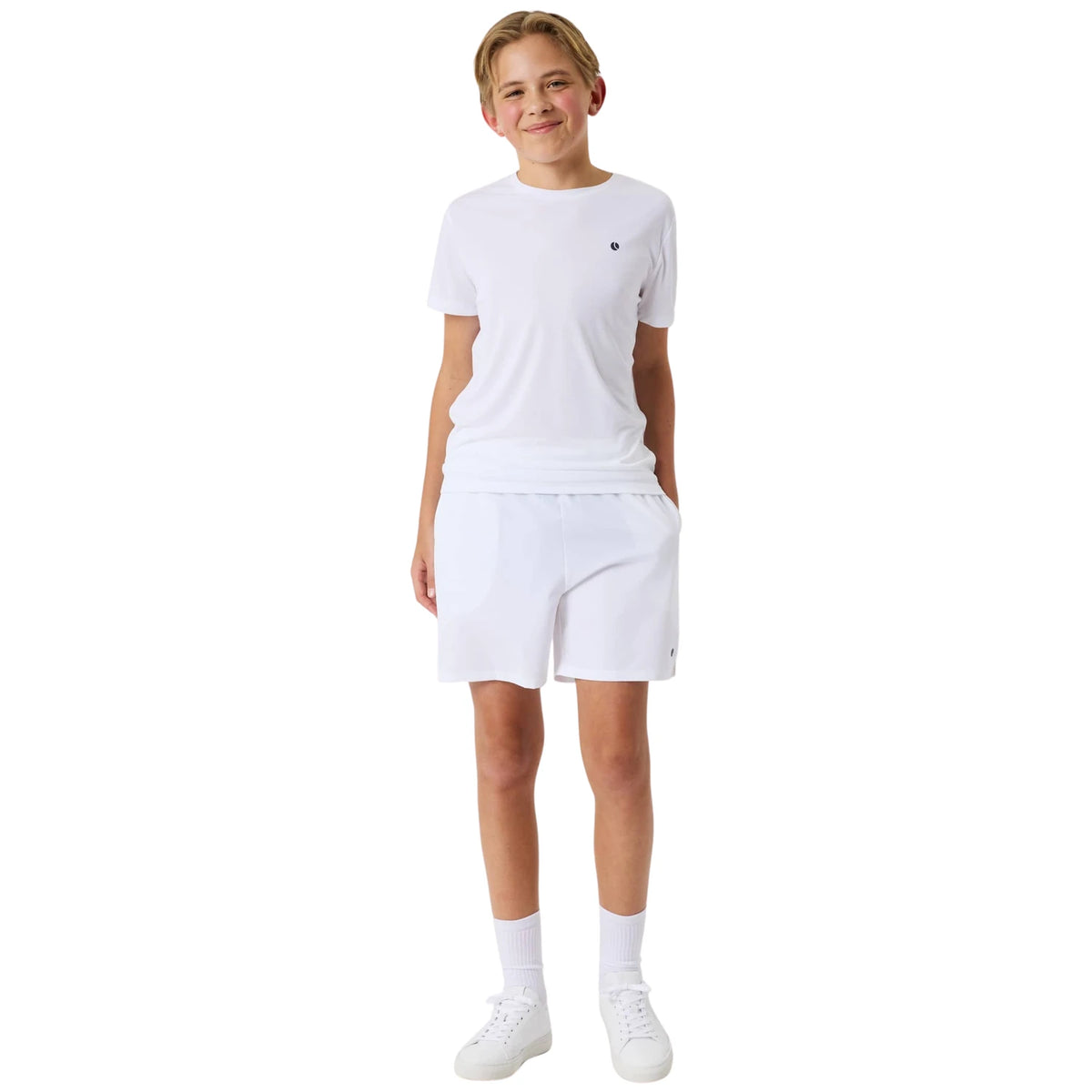 Björn Borg Ace Light T-shirt JR Brilliant White - ten voeten uit op model