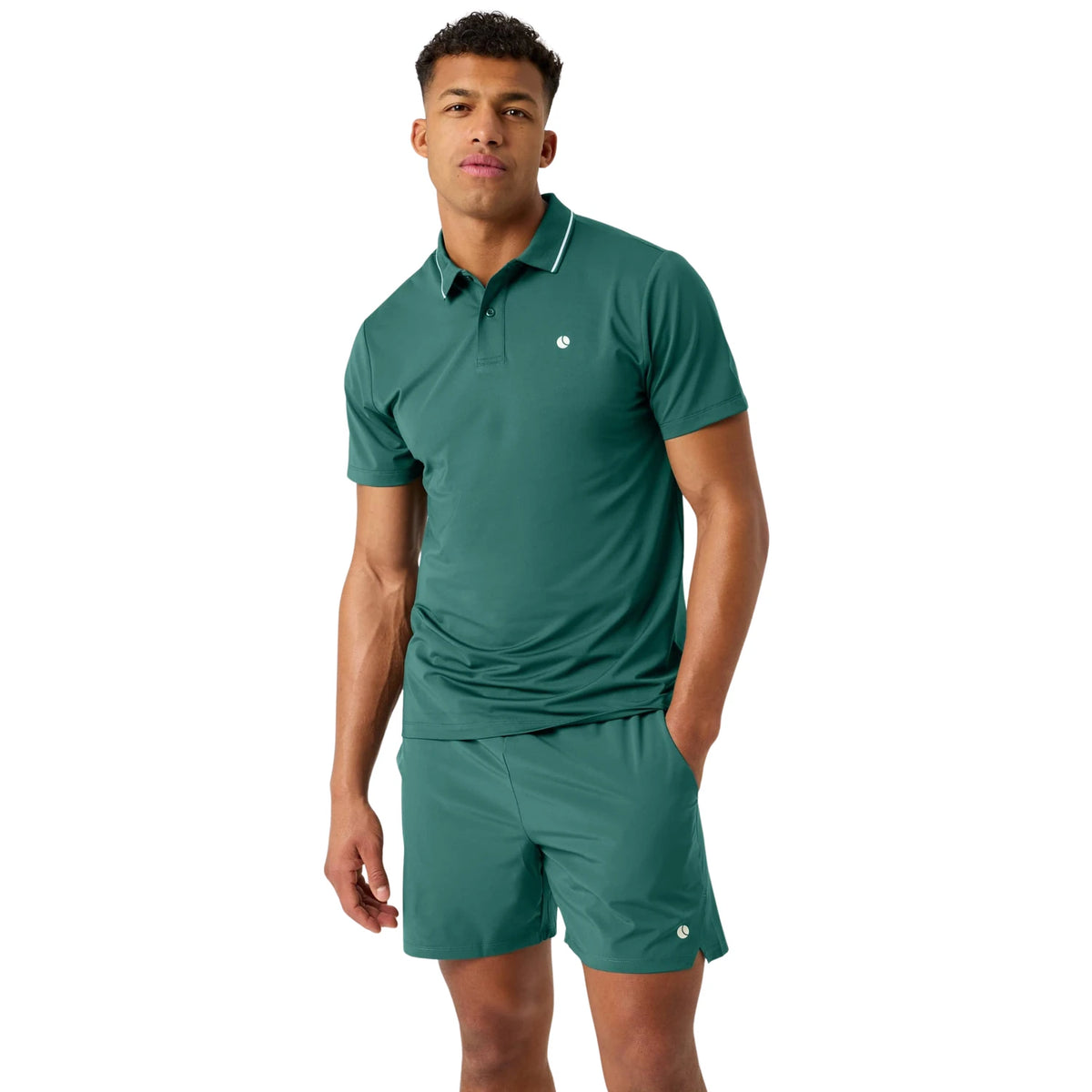 Björn Borg Ace Polo Shirt Mallard Green - op model (2)