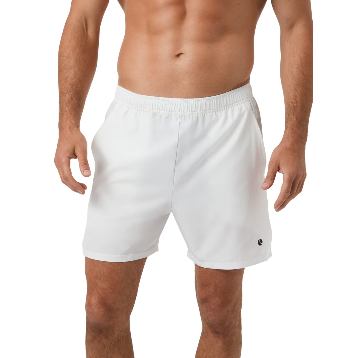 Bjorn Borg Ace Racquet short voor heren in wit, vooraanzicht op model