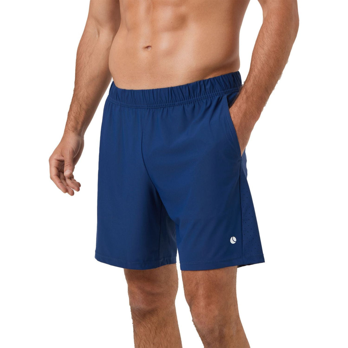 Bjorn Borg Ace sportshort voor heren in marineblauw, zijaanzicht met logo
