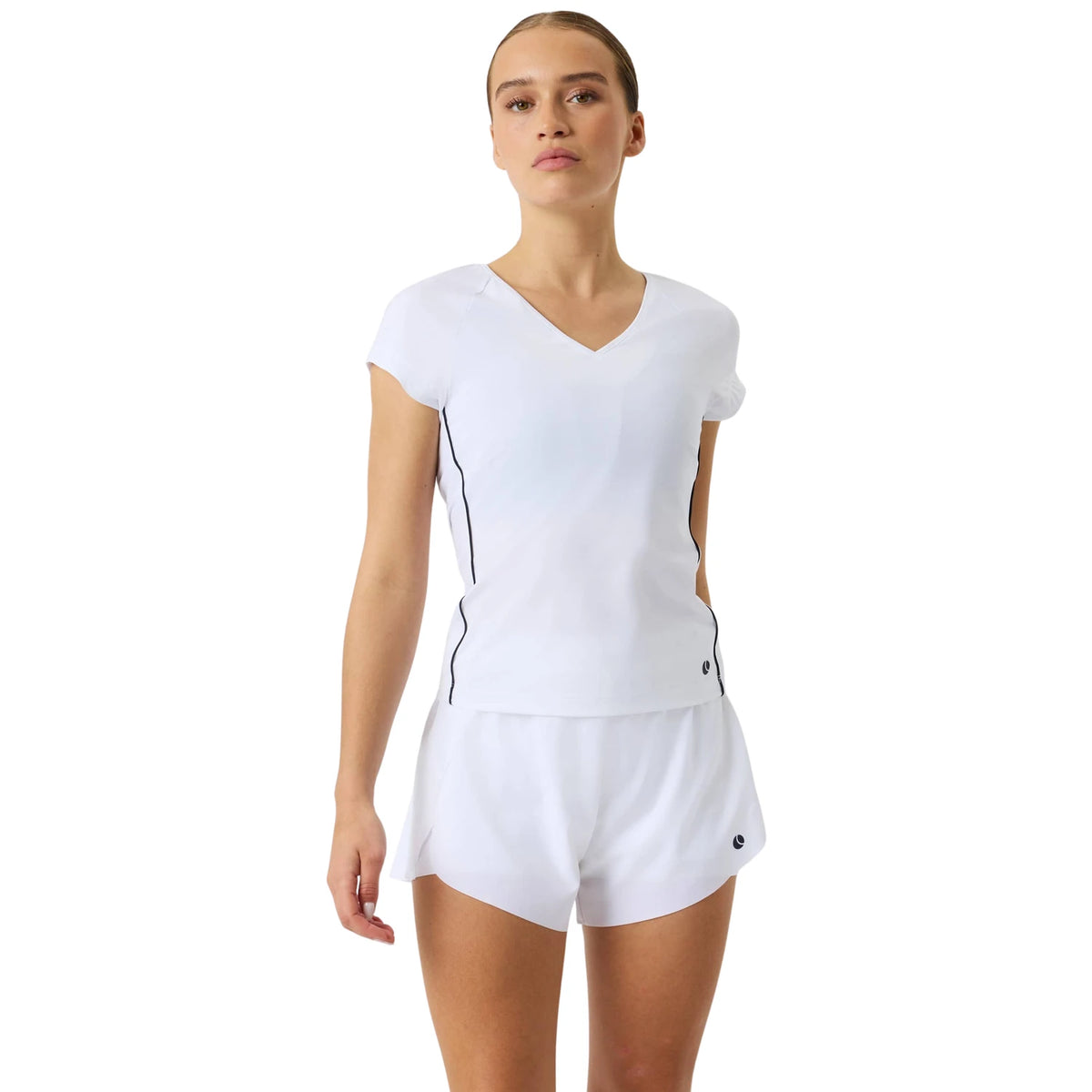 Björn Borg Ace V-neck T-shirt Brilliant White - op model