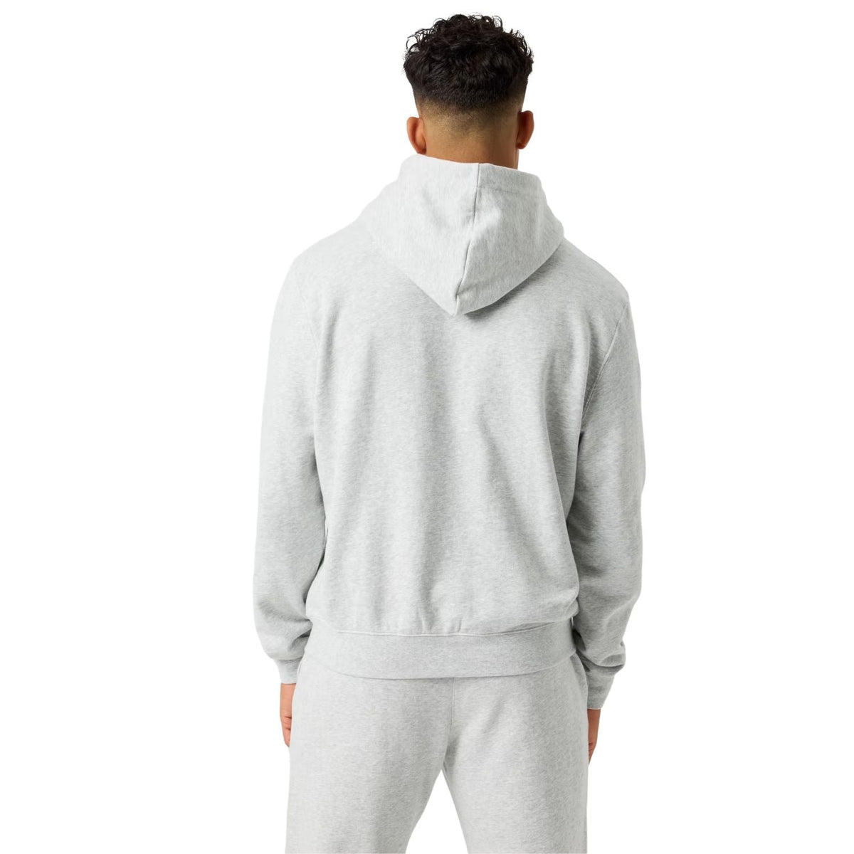Achteraanzicht van de grijs gemeleerde Bjorn Borg Classic Print Hoodie met capuchon