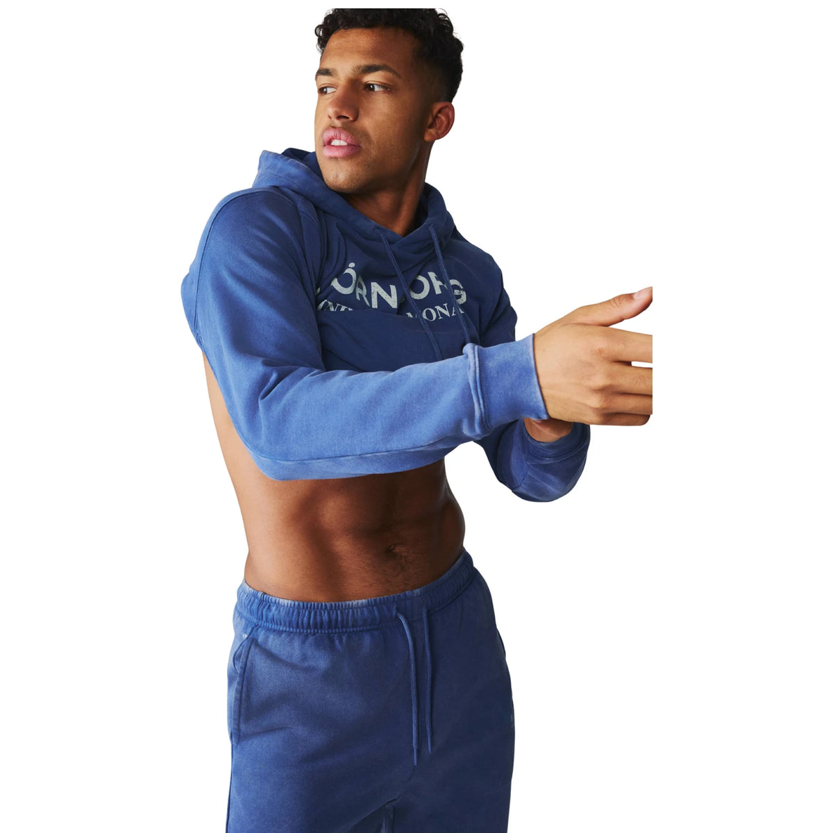 Björn Borg Classic Print Hoodie Twilight Blue - op model