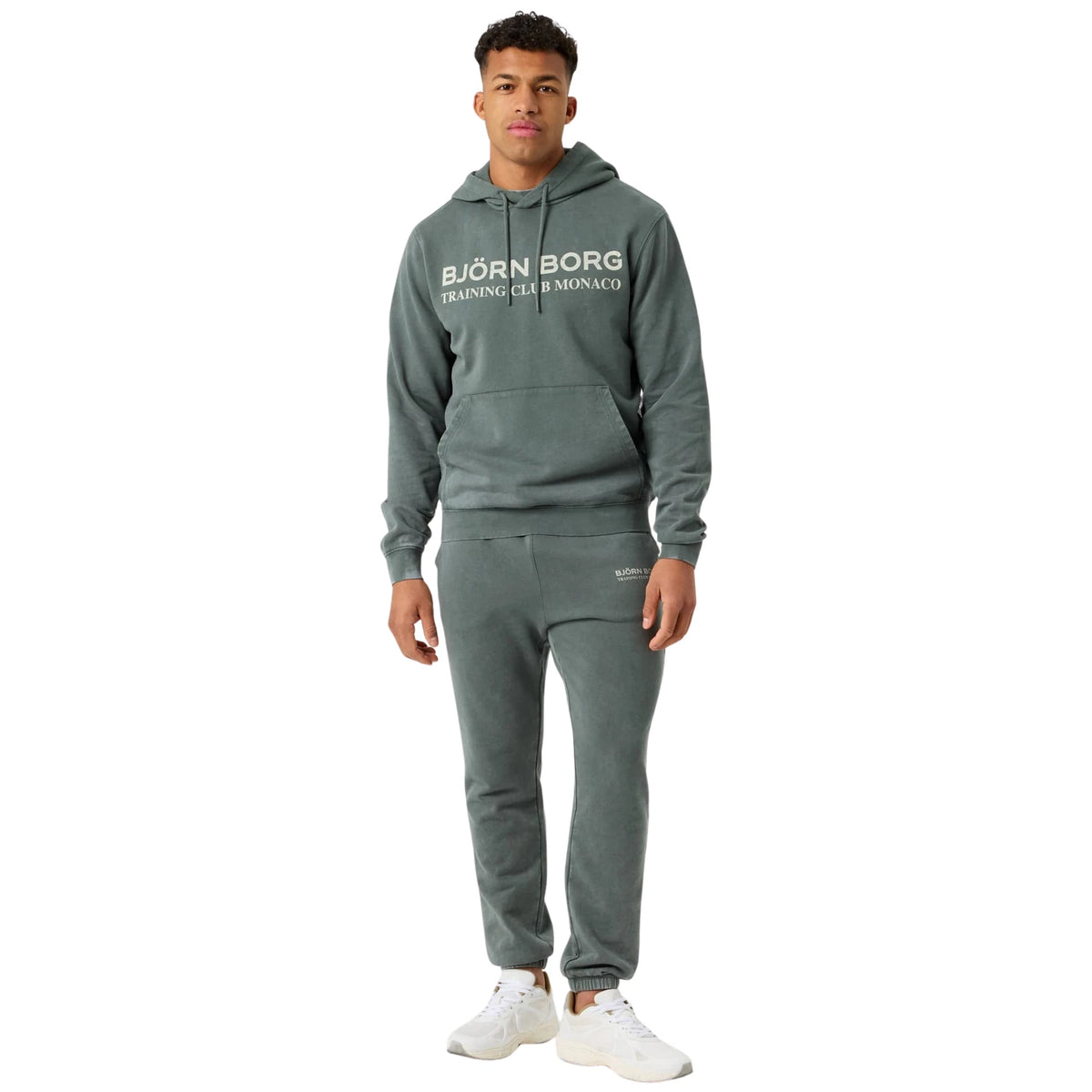 Björn Borg Classic Print Hoodie Urban Chic - ten voeten uit op model (3)