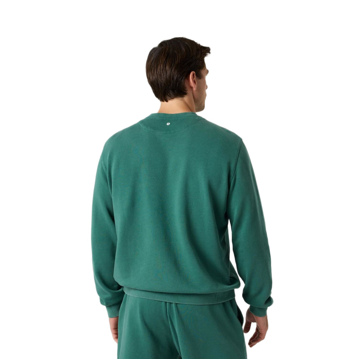 Achteraanzicht van het donkergroene Bjorn Borg Classic Print Sweatshirt met ronde hals