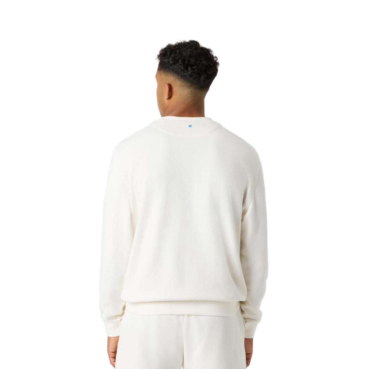 Achteraanzicht van het gebroken witte Bjorn Borg Classic Print Sweatshirt met ronde hals