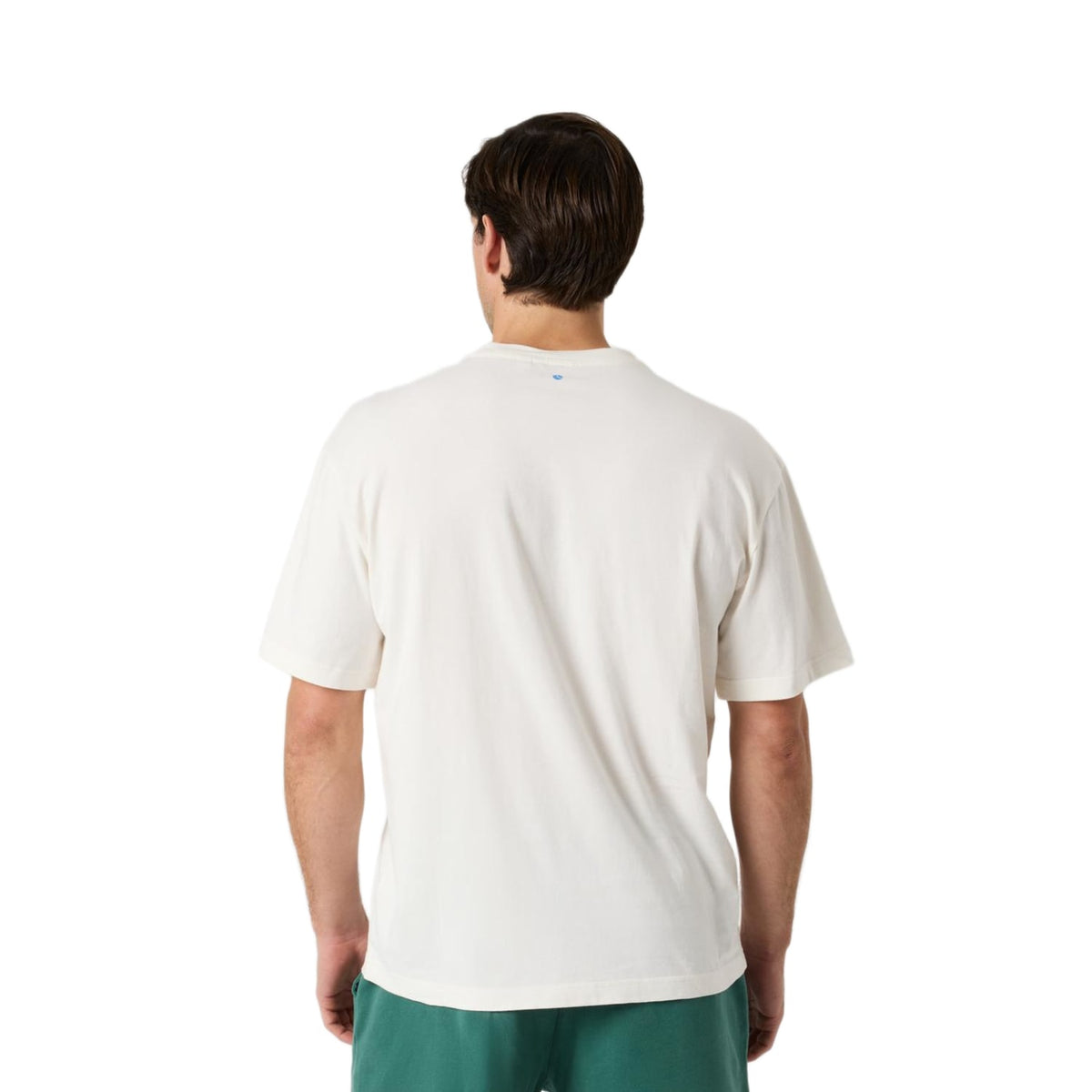 Achteraanzicht van het gebroken witte Bjorn Borg Classic Print T-shirt met ronde hals