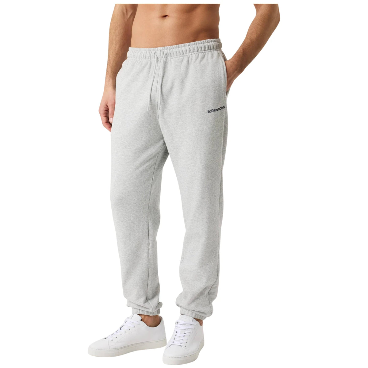 Björn Borg Classic Sweatpants Ultra Light Grey Melange - ten voeten uit op model