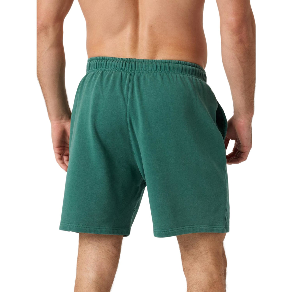 Achteraanzicht van de donkergroene Bjorn Borg Classic Sweatshorts met elastische taille